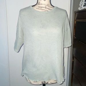 Sweater Material Cozy Short Sleeve